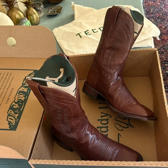 Tecovas The Doc Rich Brown Western Men’s Boots Genuine Leather Mens Size 10.5 D - Picture 8 of 16